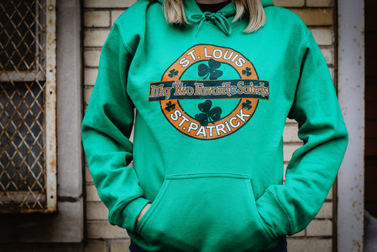 A green St. Patrick's Day hoodie.