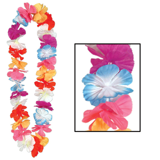 36" Silk 'N Petals Parti-Color Lei