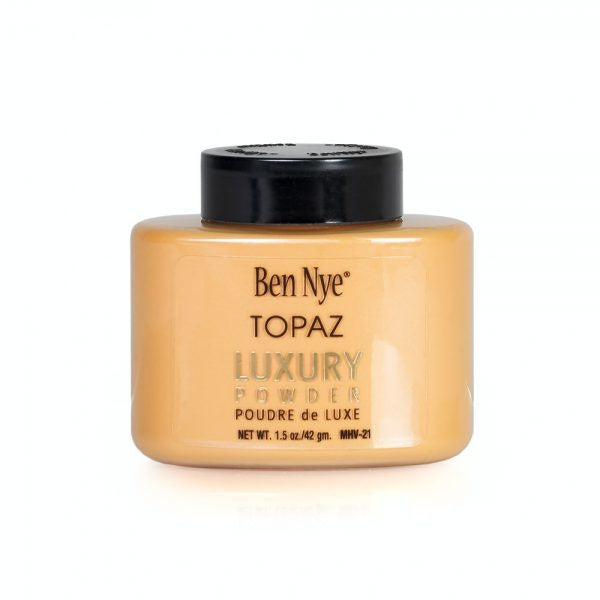 Ben Nye luxury powder in topaz color product number MHV - 21 in a 1.5 oz bottle.