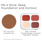 PK - 4 Olive: Deep foundation and contour from the Ben Nye Creme personal kit.
