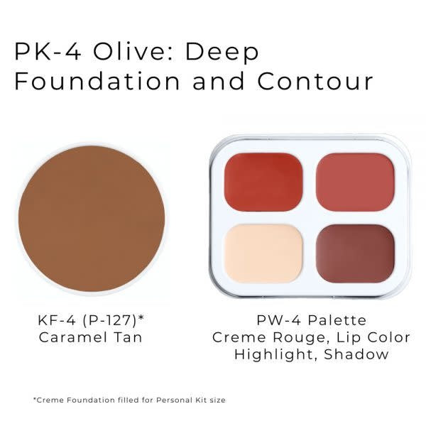PK - 4 Olive: Deep foundation and contour from the Ben Nye Creme personal kit.