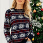 Round Neck Snowflake Christmas Sweater