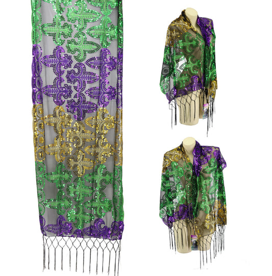 Mardi Gras Sequin Scarf