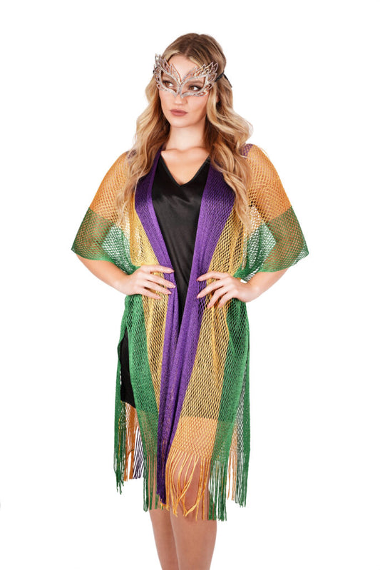 Mardi Gras Multi Color Poncho