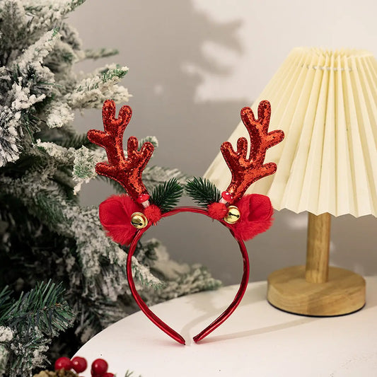 Reindeer Antler Headband with Bells