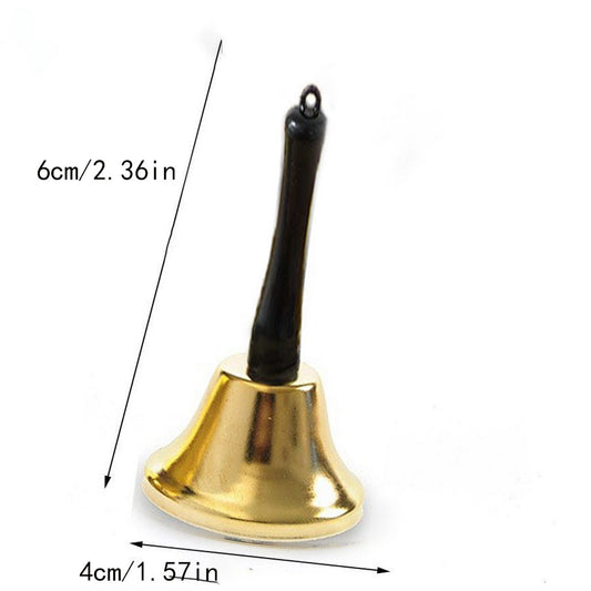 Gold Christmas Hand Bell with Wooden Handle