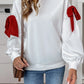 Round Neck Christmas Tie Bow Sweatshirt