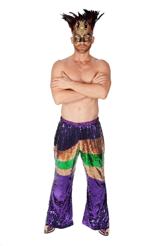 Mardi Gras Sequin Bell Bottom Pants