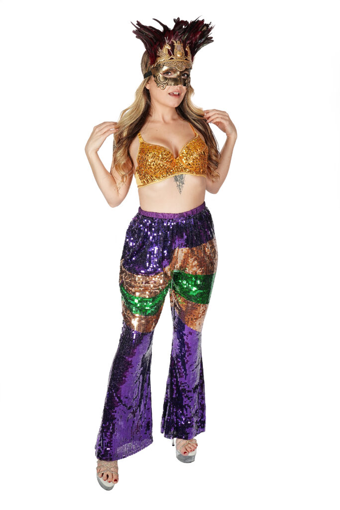 Mardi Gras Sequin Bell Bottom Pants