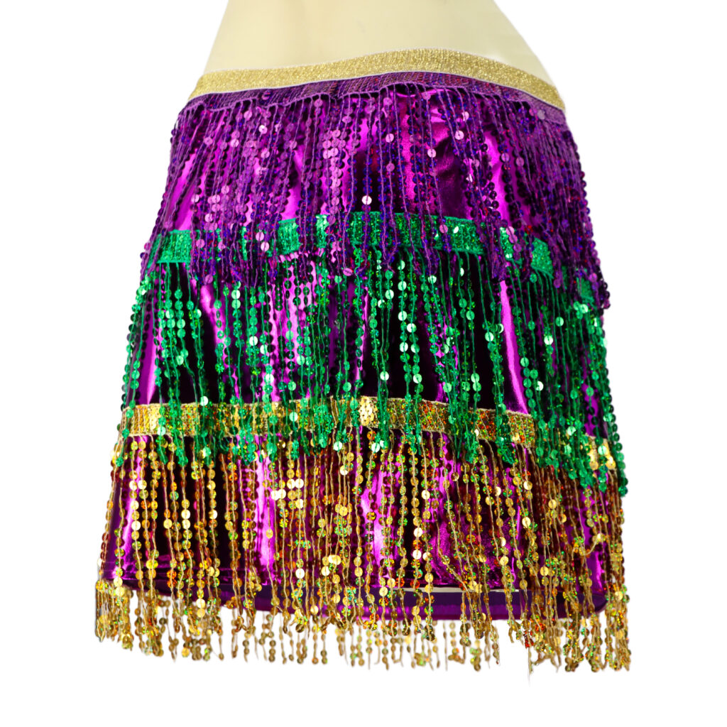 Mardi Gras Sequin Tri Color Skirt