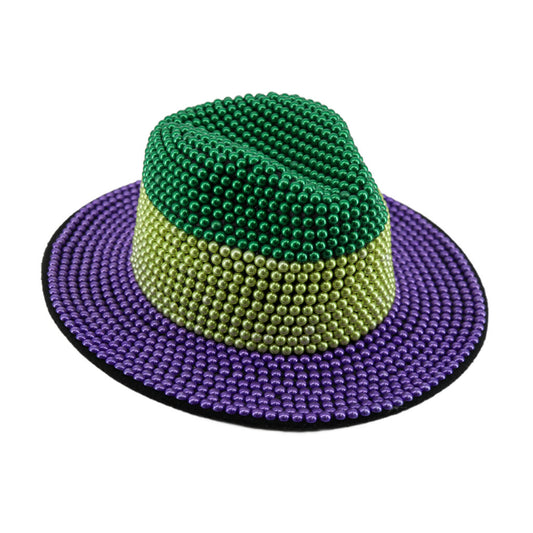 Mardi Gras Beaded Cowboy Hat