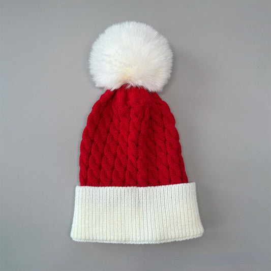 Christmas Bell Knitted Santa Hat with Twist