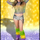 Mardi Gras Crotchet Rhinestone Full Sleeve Top: O/S