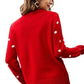 Round Neck Long Sleeve Sequined Christmas Sweater