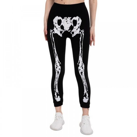 Adult Skeleton Print Leggings - One Size