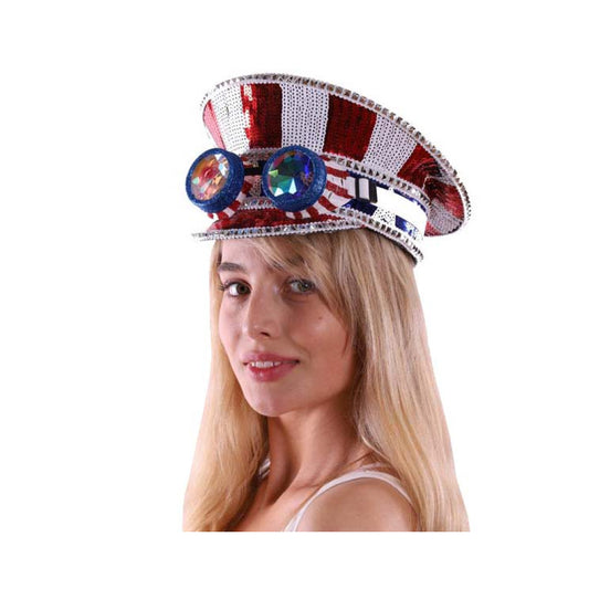 American Flag Sequin Fisherman Hat