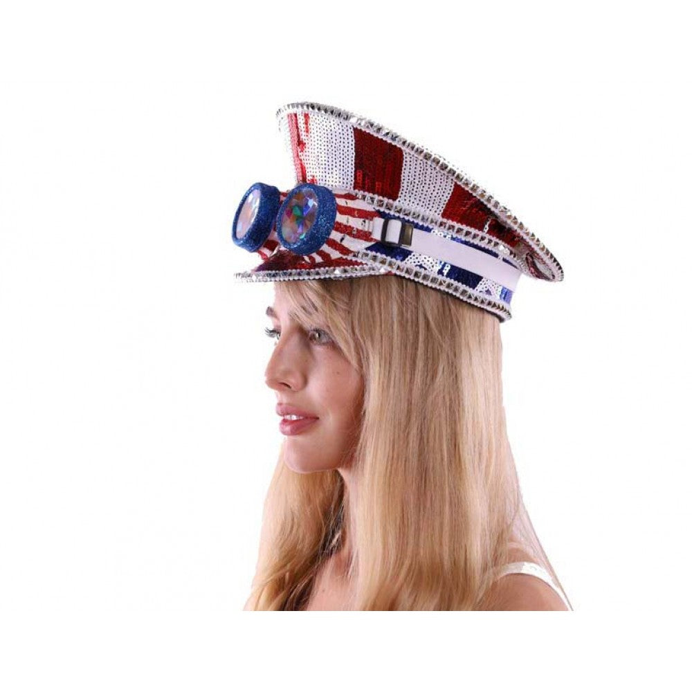 American Flag Sequin Fisherman Hat