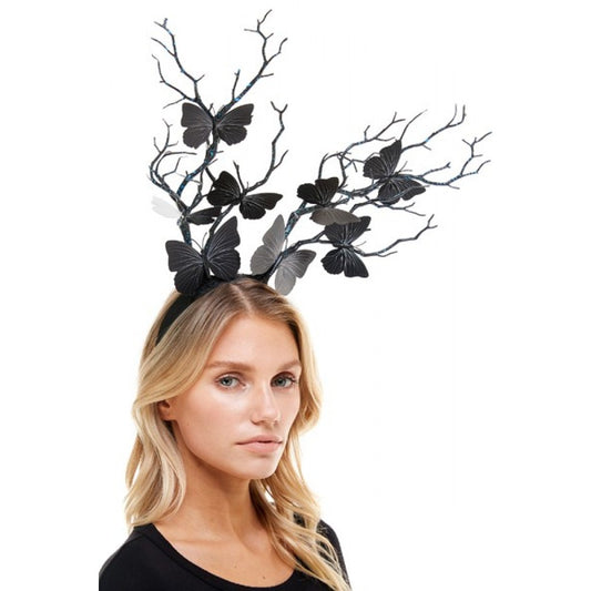 Black Gothic Butterflies Headband