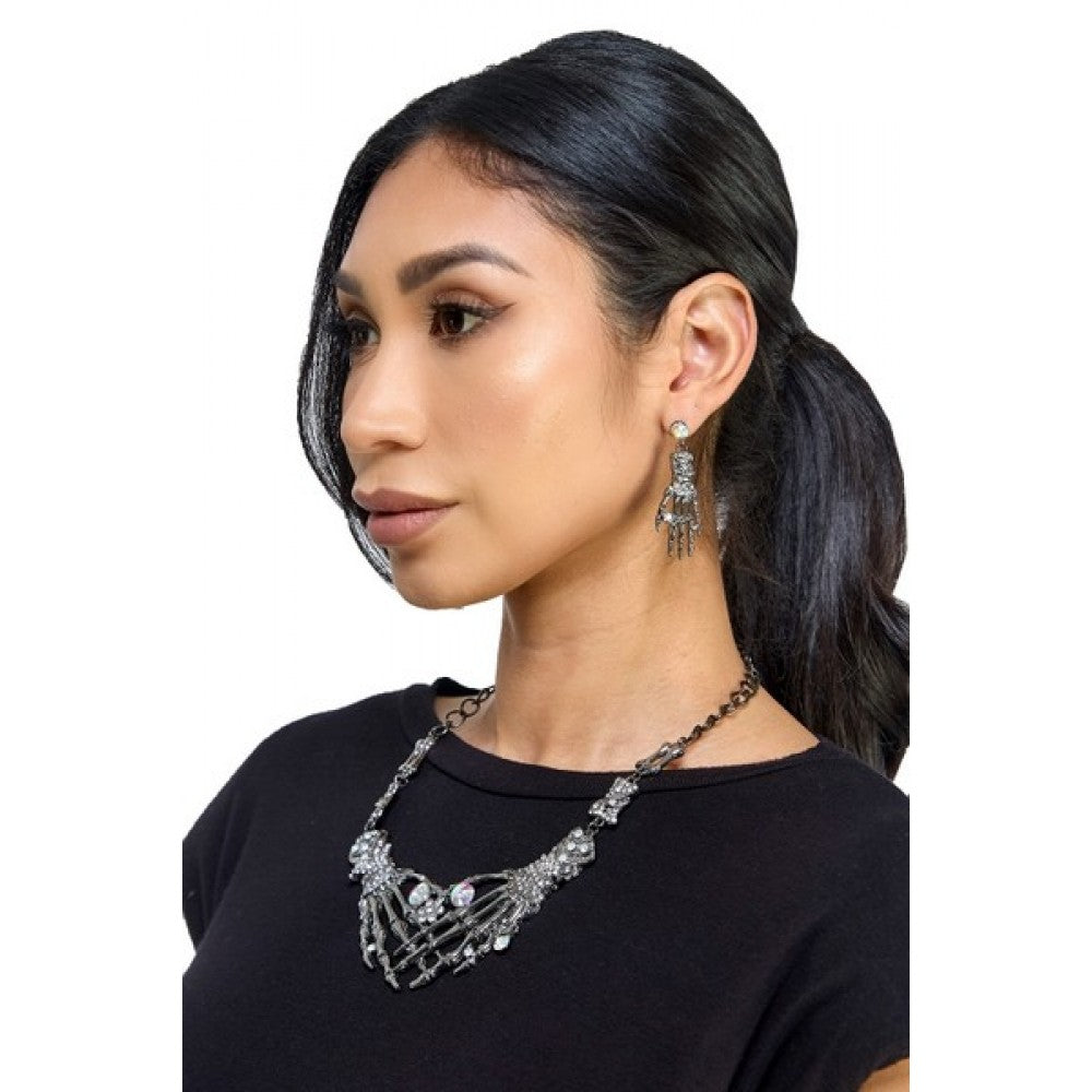 Black Skeleton Hand Earrings