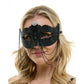 Black Rhinestone Half Mask W/ Chains