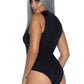 Black Spandex Keyhole Bodysuit