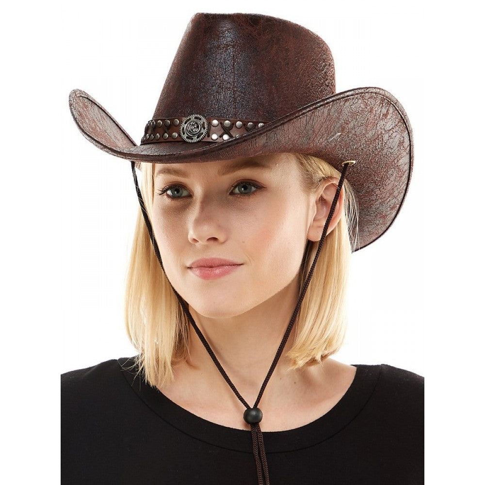 Brown Western Cowboy Hat w/ Medallion