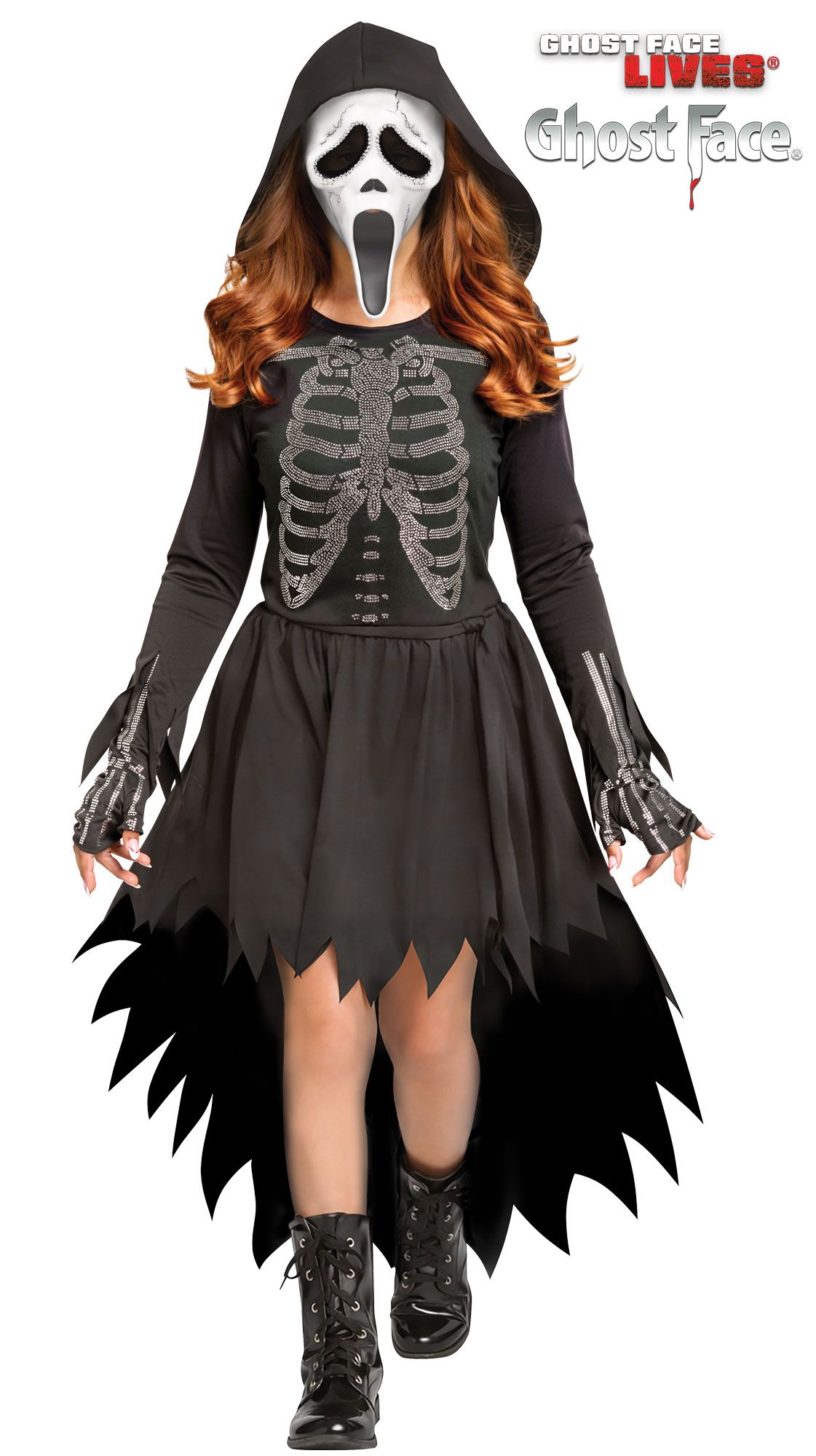 Child's Skele-Stone Rhinestone Ghost Face