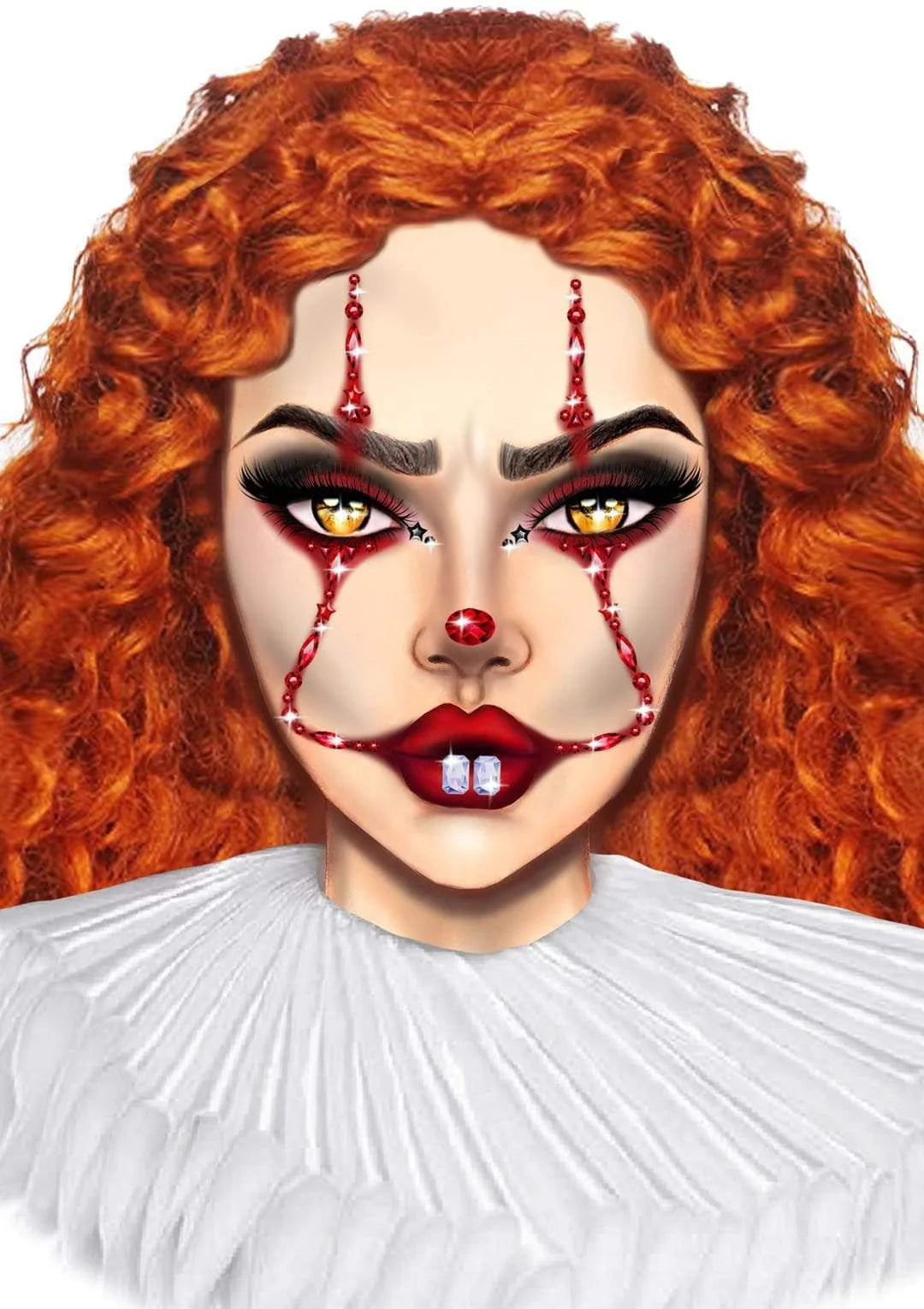 Face Jewels Sticker: Clown