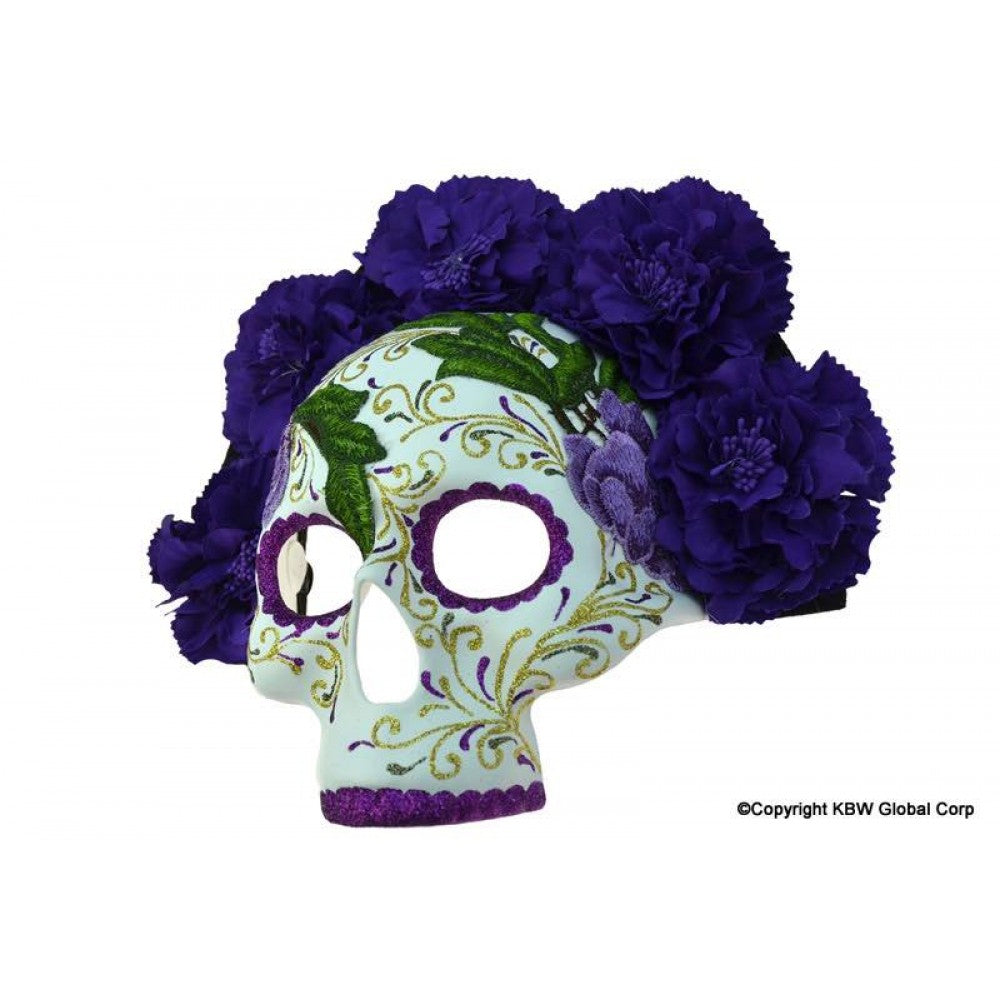 D.O.D. Embroidery Skull Mask - Purple