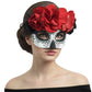 Day of The Dead Half Face Mask & Flowers