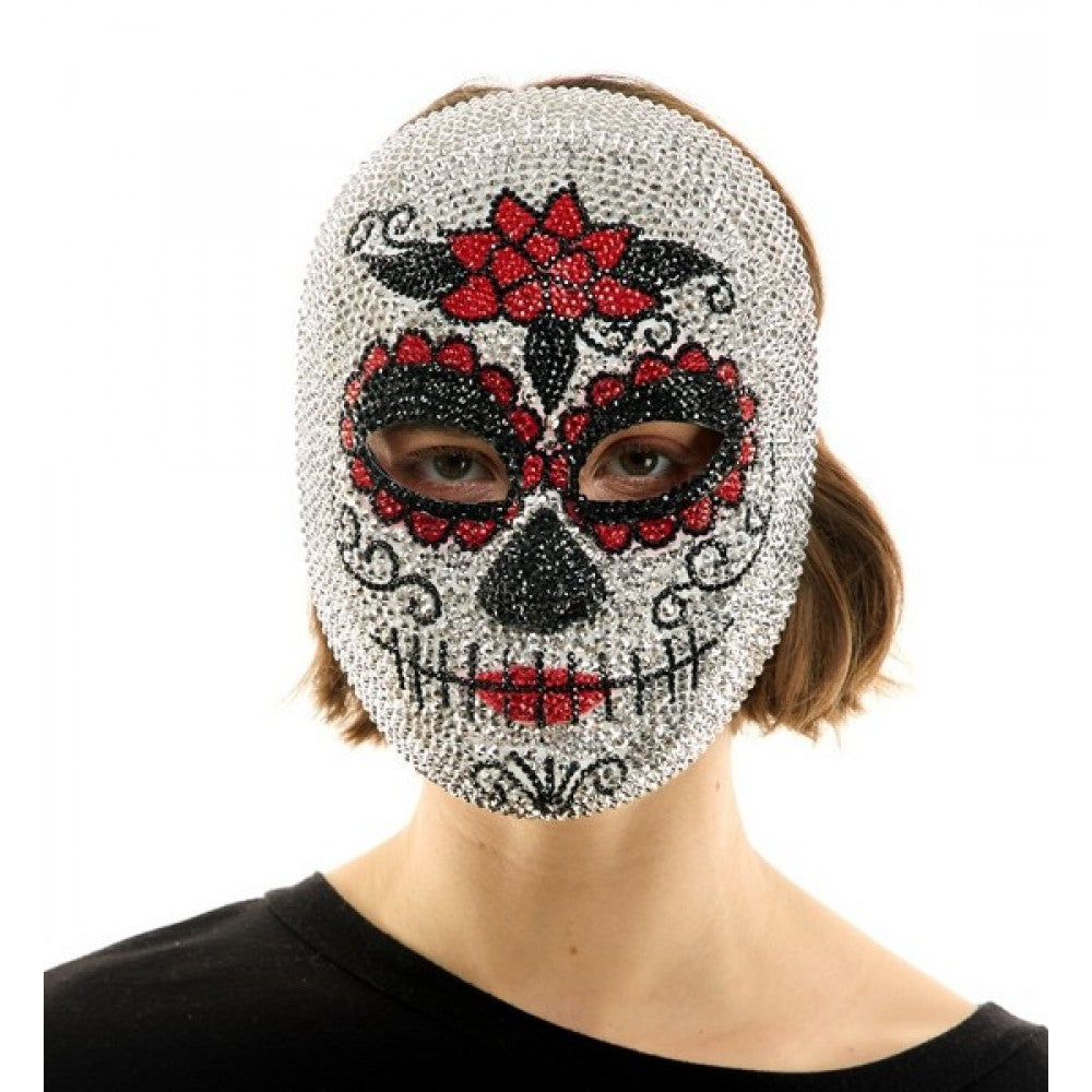 Day of The Dead Rhinestone Mask