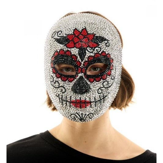 Day of The Dead Rhinestone Mask