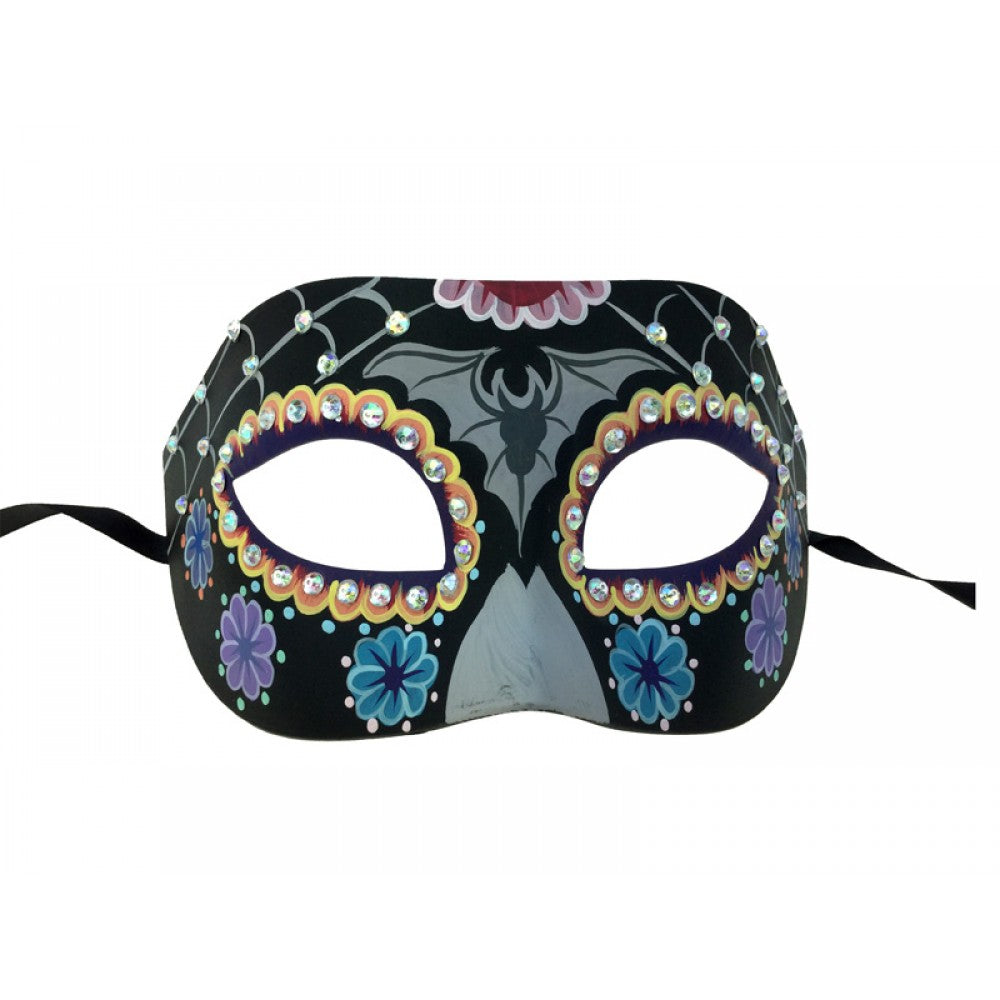 Day of the Dead Mask w/ Bat - Black
