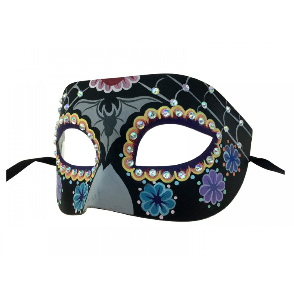 Day of the Dead Mask w/ Bat - Black