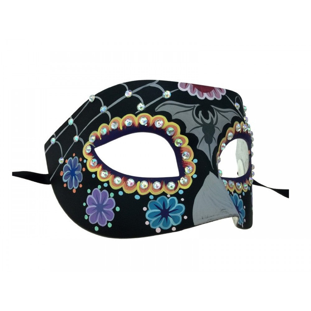 Day of the Dead Mask w/ Bat - Black