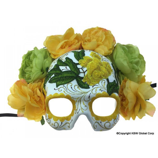 Day of the Dead Yellow Flower Mask