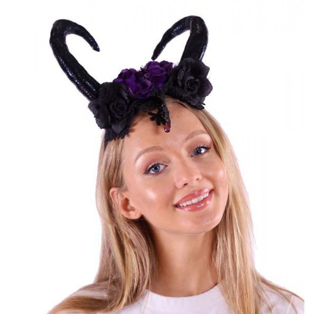 Demon Horn Headband - Black