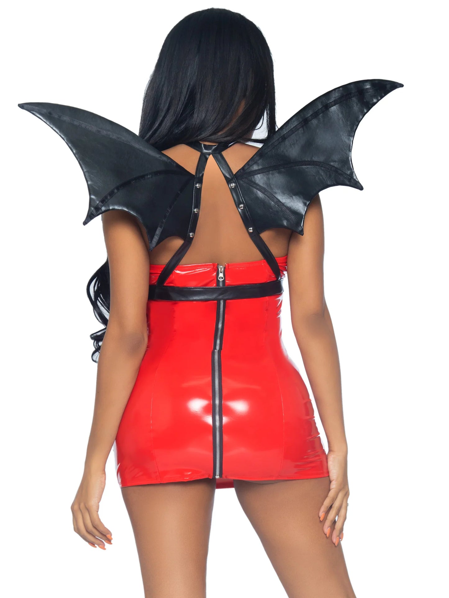 Faux Leather Body Harness w/ Bat Wings