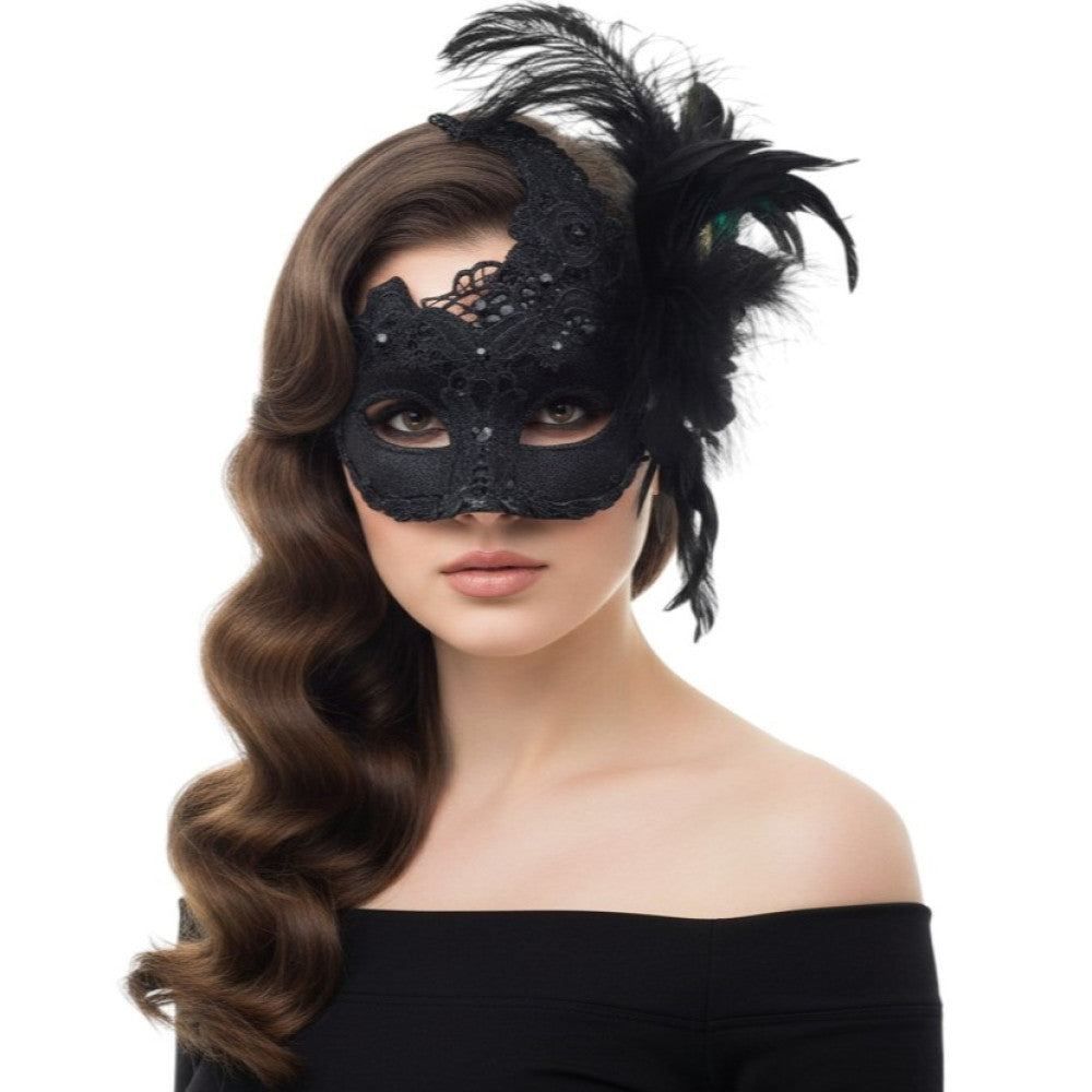 Feathered Lace Mask
