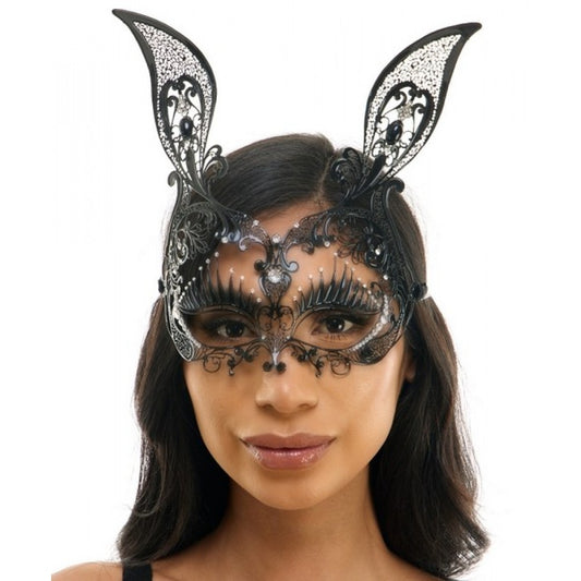 Filigree Bunny Mask - Black
