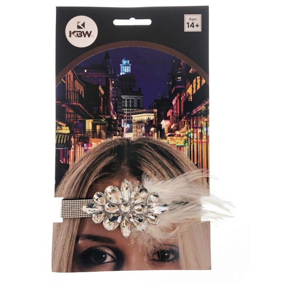 Flapper Headband: Gems/Silver