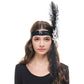 Flapper Headband with Feathers & Beads
