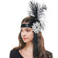 Flapper Headband with Feathers & Beads