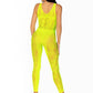 Floral Lace Neon Bodysuit - Yellow