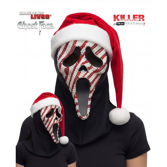 Ghost Face Bling Candy Cane Mask