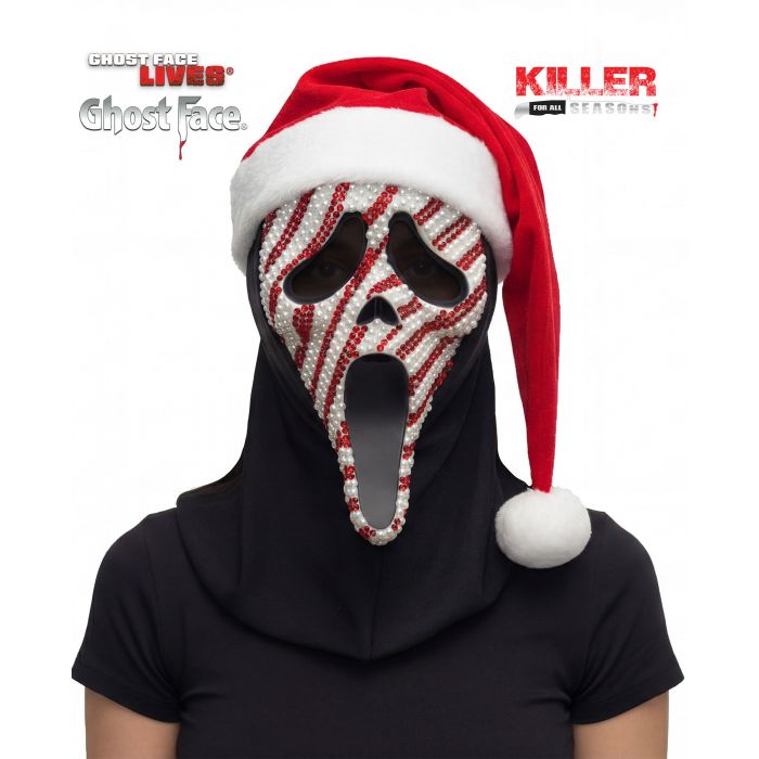 Ghost Face Bling Candy Cane Mask