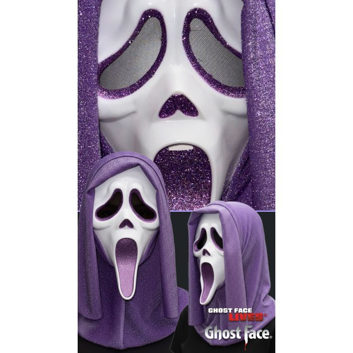 Ghost Face Glitter Mask - Purple