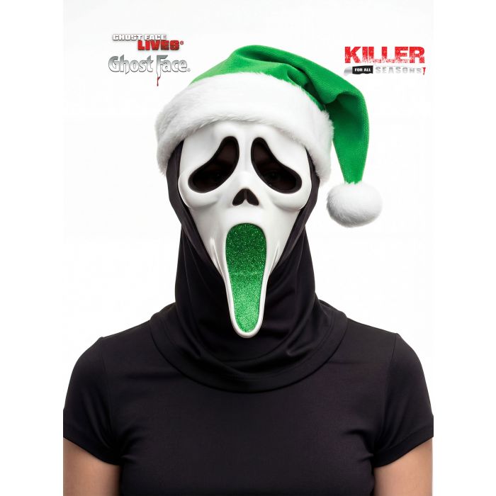 Ghost Face Glitter Santa Mask (Red & Green Assortment)