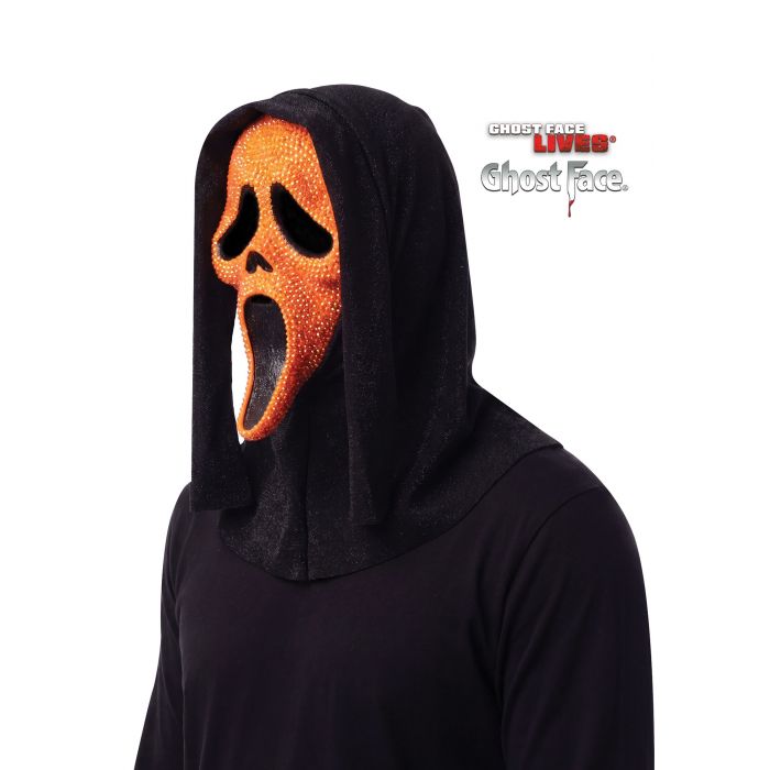Ghost Face Orange Bling Mask