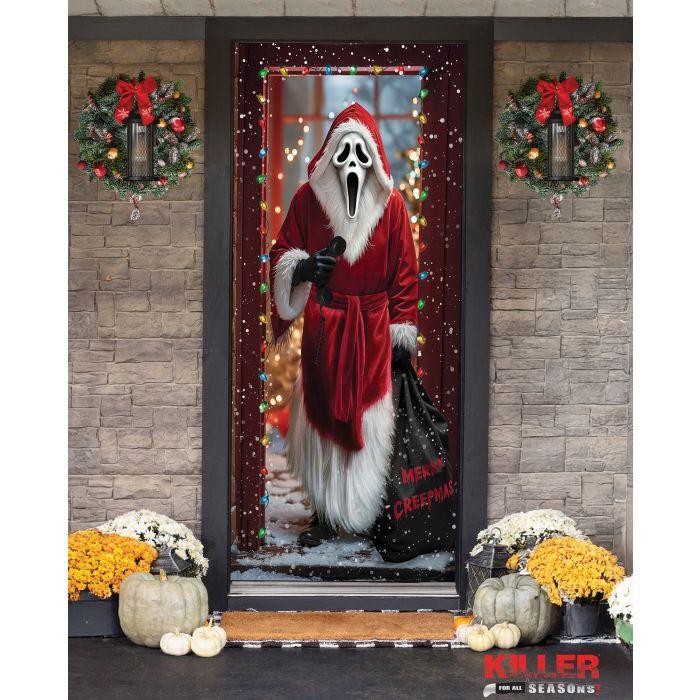 Slashers Christmas: 38" x 80" Ghost Face Door Cover